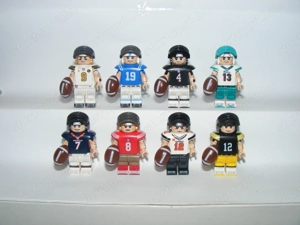 Lego Rugby Amerikai foci figurák Tom Brady Dan Marino Brees Bradshaw figura ÚJ