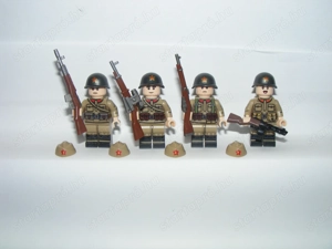 Lego 2. Világháborús Orosz Szovjet gyalogos katonák SVT PPS M1891 4db ÚJ - kép 2