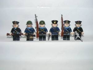 Lego 2. Világháborús Orosz Szovjet tengerész gyalogság katonák + parancsnok ÚJ