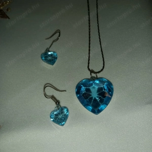 Kék szív medálos nyaklánc olcsón eladó - kép 4