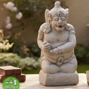 Meditáló Istenség Kőszobor   Balinéz Stílusban - kép 2