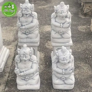 Meditáló Istenség Kőszobor   Balinéz Stílusban - kép 4