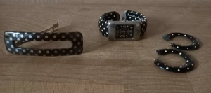 Pöttyös karóra, fülbevaló és egy francia csatt egyben eladó - kép 4