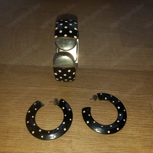 Pöttyös karóra, fülbevaló és egy francia csatt egyben eladó - kép 10