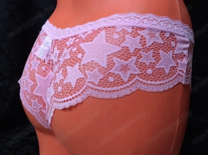 Gyönyörű csupacsipke rózsaszín fehérnemű bugyi csillagokkal  - kép 2