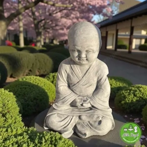 Békét sugárzó szerzetes szobor - kép 3