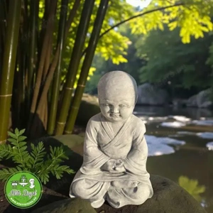 Békét sugárzó szerzetes szobor - kép 5