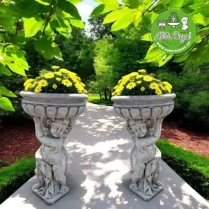 Nagy virágtartó puttó szobor - kép 2