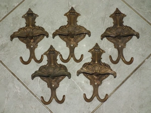 Szokatlan pazar régi réz fogasok 5 db egyben nr.3