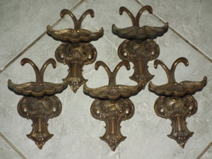 Szokatlan pazar régi réz fogasok 5 db egyben nr.3 - kép 4