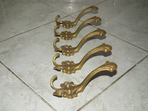 Nagyméretű réz fogasok három ágú 5 db egyben nr.2 - kép 5