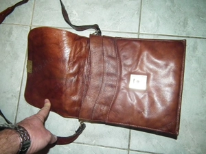 Giudi férfi minőségi kézitáska válltáska valódi bőrtáska bőr táska - kép 7