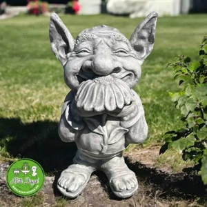 Vicces kerti manó, virággal, kerti törpe - kép 4