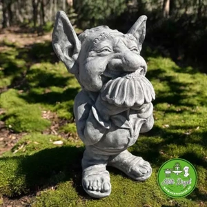 Vicces kerti manó, virággal, kerti törpe - kép 2