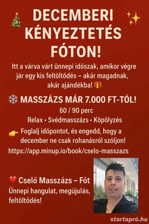 Decemberi Masszázs AKCIÓ Fóton! 