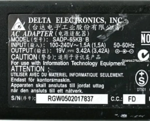 Notebook töltő, hálózati adapter, DELL, TOSHIBA, GATEWAY, ACER típusokhoz, Delta SADP-65KB B. - kép 4