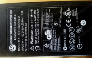 LI SHIN LSE0110A20100-01 Laptop Adapter 20V. 5A.