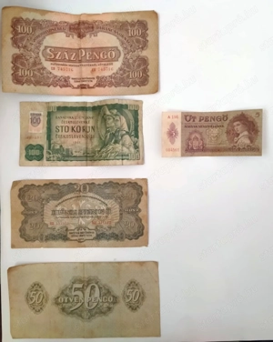 Használt pengő papírpénzek és érmék - kép 4