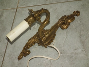 Pompás fajsúlyos egy gyertyás réz falikar nr.1 - kép 7