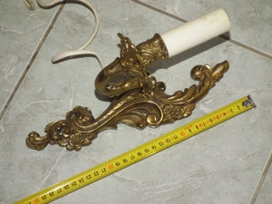 Pompás fajsúlyos egy gyertyás réz falikar nr.1 - kép 6