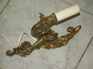 Pompás fajsúlyos egy gyertyás réz falikar nr.1 - kép 8