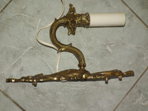 Pompás fajsúlyos egy gyertyás réz falikar nr.1 - kép 9