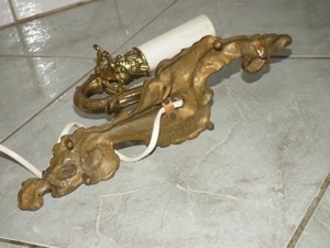 Pompás fajsúlyos egy gyertyás réz falikar nr.1 - kép 10