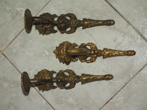 Pazar súlyos egy gyertyás réz falikarok 3 db. egyben nr.2 - kép 4