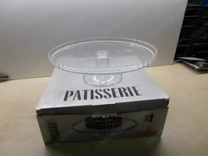 Minőségi díszes üveg Torta kínáló üveg tál 32 cm átmérő