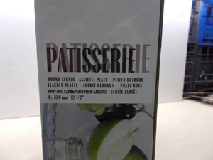 Minőségi díszes üveg Torta kínáló üveg tál 32 cm átmérő - kép 3