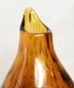 Gyönyörű borostyánsárga, körte alakú váza rendezett légbuborékokkal, Hirschberg, Wilhelm Braun-Feldw - kép 4