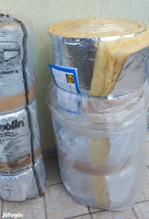 10 cm vastag alufóliás üveggyapot - új, bontatlan tekercsek! - kép 2