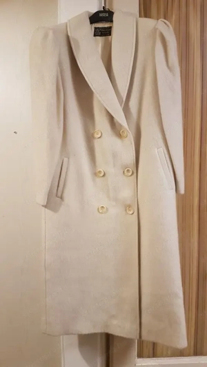 újszerű, fehér, 42-es, perui gyapjú női kabát eladó - kép 2