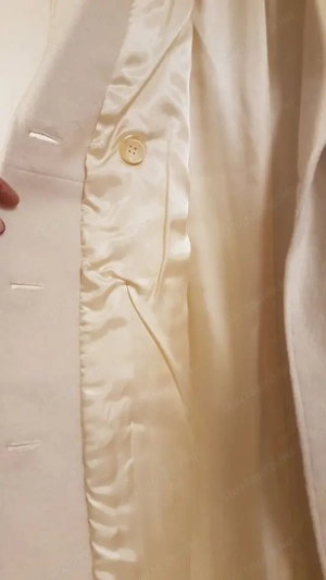 újszerű, fehér, 42-es, perui gyapjú női kabát eladó - kép 4