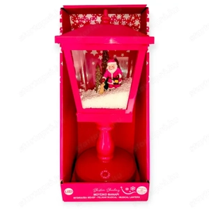 Karácsonyi Mikulás lámpás hógömb LED fénnyel és zenével   14x14x33cm