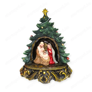 Karácsonyi betlehem Szent Család figurával és LED világítással   19x12x24 cm, polirezin