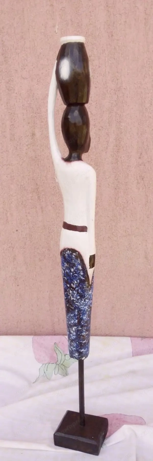 Vízhordó lányok. Bennszülött, törzsi szobor sorozat Indonéziából. Eredeti kézműves munka. - kép 2