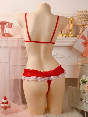 Szexi, csipkés karácsonyi női fehérneműszett  - kép 4