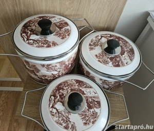 Marocchi Suzarra Italy -retro 6 részes zománcozott edénykészlet - kép 4