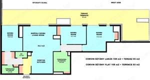 Corvin sétányon panorámás, nagy teraszos,  lakás kiadó! - kép 11