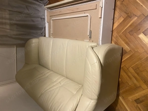 3 személyes bőrkanapé. Használt, megkímélt állapotban. Kihúzható ággyá alakítható. Azonnal elvihető! - kép 2