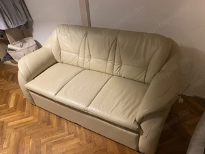 3 személyes bőrkanapé. Használt, megkímélt állapotban. Kihúzható ággyá alakítható. Azonnal elvihető! - kép 3