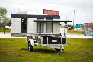 Új 2.5m-es - billenős - fa oldalfalas utánfutó (750kg) akciósan csak 490.000 Ft - kép 6