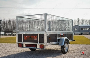 Új 2.5m-es - billenős - rácsos - fa oldalfalas utánfutó (750kg) rendszámmal akciósan 779.000 Ft - kép 3