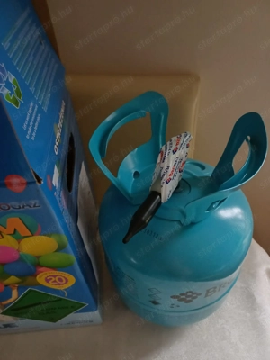 Eldobható hélium palack 20 darab gumilufi felfújásához, ÚJ! - kép 4