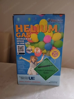 Eldobható hélium palack 20 darab gumilufi felfújásához, ÚJ! - kép 3