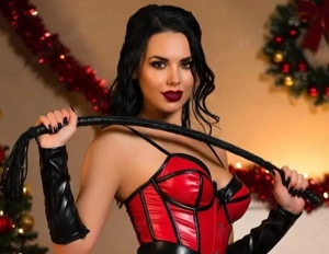 Karácsonyi meglepetés vár rád , szigorú, piros bőrbe öltözött Úrnőd vagyok, ostorral a kezemben vár! - kép 2