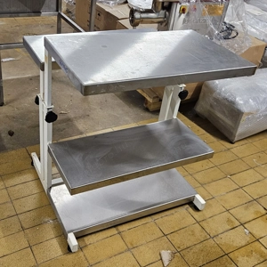 inox ipari nagykonyhai 2 oldalas 4 polcos asztal állvány 75x80x85 cm-es - kép 2