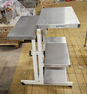 inox ipari nagykonyhai 2 oldalas 4 polcos asztal állvány 75x80x85 cm-es - kép 3