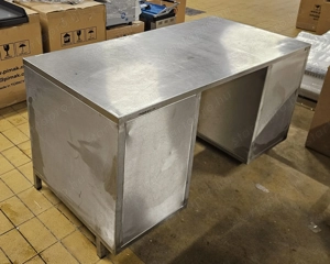 inox munkaasztal 4 kihuzható fiokkak 140x70x74cm-es  - kép 2